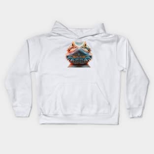 Bearded Dragon Headshot - Head on Multicolor Kids Hoodie